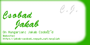 csobad jakab business card